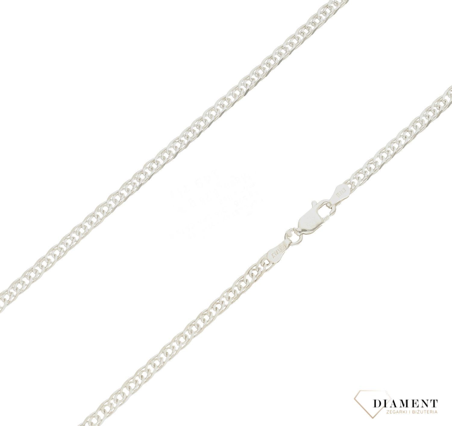 Srebrny łańcuszek 925 mona lisa 3 mm DIA-LAN-5978-925 3mm. Srebrny łańcuszek o prostym i klasycznym splocie typu mona lisa. Efektowny splot, który przez swoją uniwersalną strukturę stworzy idealną bazę do swobodnego doboru dod (1).jpg